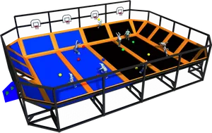 Indoor Trampoline Park Design PNG Image