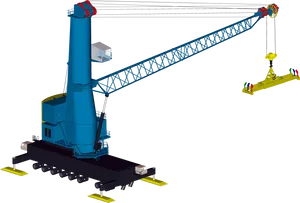 Industrial Blue Crane Design PNG Image