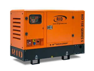 Industrial Orange Diesel Generator PNG Image