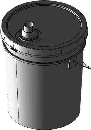 Industrial Plastic Bucketwith Lid PNG Image