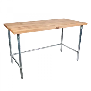 Industrial Style Wooden Top Table PNG Image