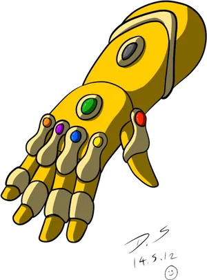 Infinity Gauntlet Drawing PNG Image