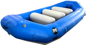 Inflatable Blue Raft Isolated PNG Image