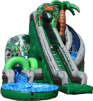 Inflatable Jungle Water Slide PNG Image