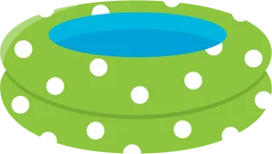 Inflatable Pool Float Green White Dots PNG Image