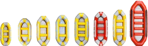 Inflatable Raft Selection PNG Image