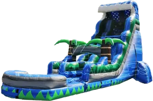 Inflatable Water Slide Adventure Park PNG Image