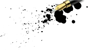 Ink Splatterfrom Fountain Pen PNG Image