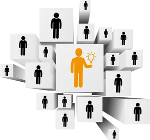 Innovative Employee Standing Out PNG Image