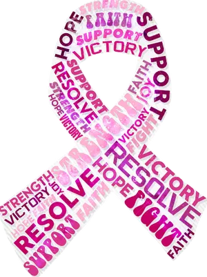 Inspirational Breast Cancer Awareness Ribbon PNG Image