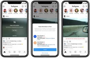 Instagram Fact Checking Feature Demonstration PNG