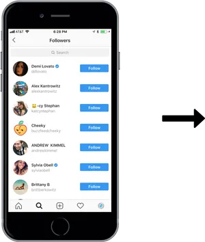 Instagram Followers List Screenshot PNG