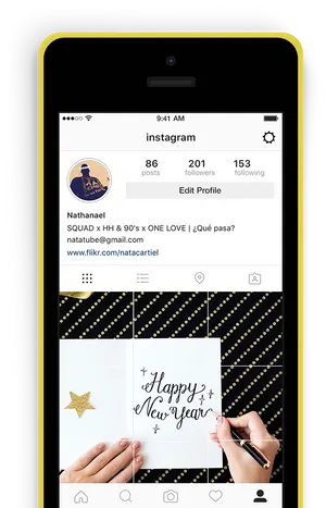 Instagram New Year Mockupon Phone PNG Image