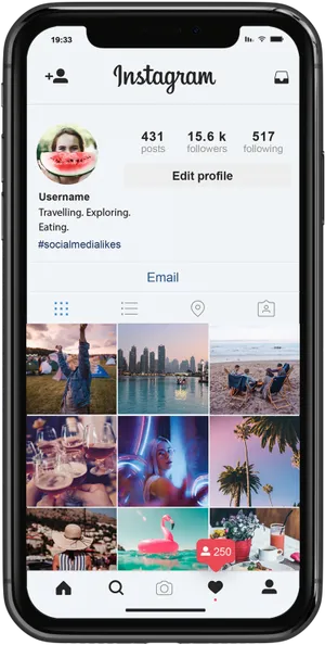 Instagram Profile Travel Influencer PNG