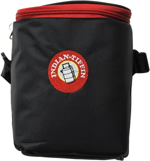 Insulated Tiffin Carrier Bag Black Red PNG Image