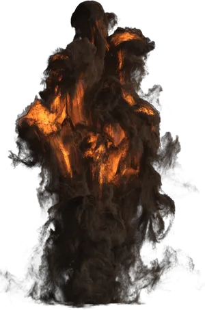 Intense_ Fire_ Smoke_ Against_ Dark_ Background PNG Image