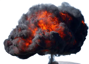 Intense_ Fire_ Smoke_ Plume_ Against_ Dark_ Background PNG Image