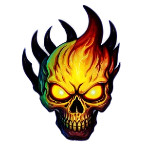 Intense Flame Skull Png Ypp PNG Image