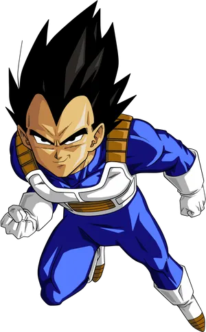 Intense Vegeta Action Pose PNG Image