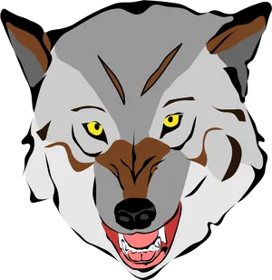 Intense_ Wolf_ Face_ Vector_ Art PNG Image