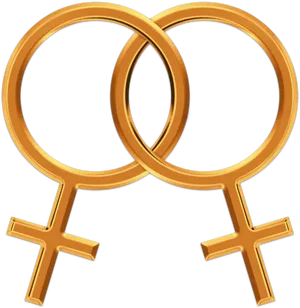 Interlocked Female Symbols Lesbian Pride PNG Image