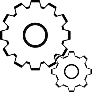 Interlocking Gears Graphic PNG Image