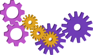 Interlocking Gears Graphic PNG Image