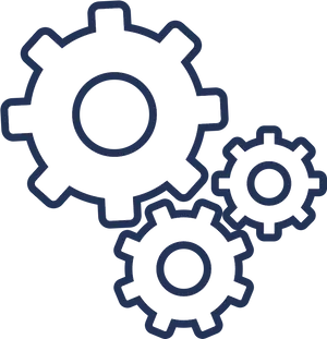 Interlocking Gears Icon PNG Image