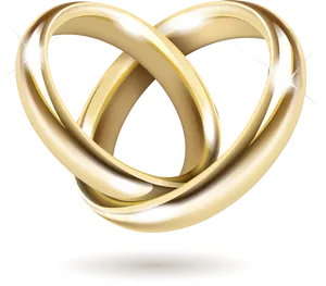 Interlocking Golden Rings PNG