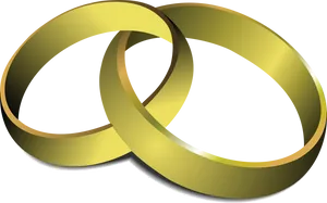 Interlocking Golden Rings Wedding Logo PNG Image