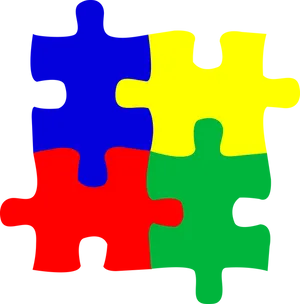 Interlocking Puzzle Pieces Colorful PNG Image