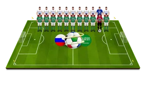 International Football Team Formation PNG Image