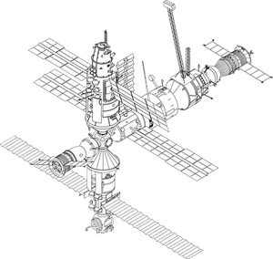 International Space Station Illustration PNG