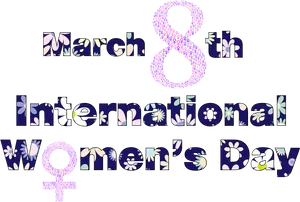 International Womens Day Floral Design PNG Image