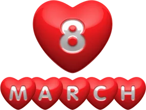 International Womens Day Heart Graphic PNG Image