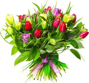 International Womens Day Tulip Bouquet PNG Image