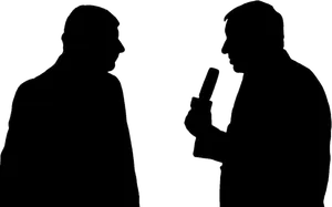 Interview Silhouette Reporterand Subject PNG Image