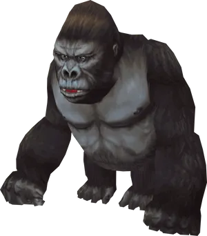 Intimidating Gorilla Illustration PNG Image