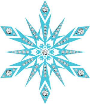 Intricate Blue Snowflake Design PNG Image