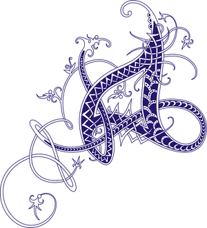 Intricate Celtic Dragon Calligraphy Art PNG Image