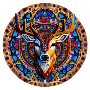 Intricate Deer Head Mandala Png Fet8 PNG Image