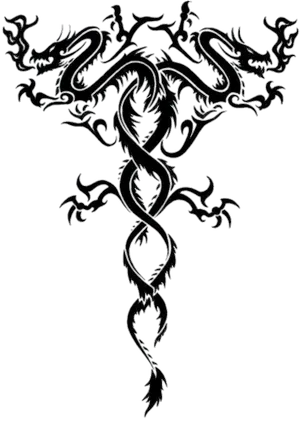 Intricate Dragon Tattoo Design PNG Image