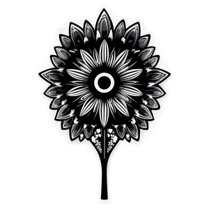 Intricate Flower Black And White Png Cvn22 PNG Image