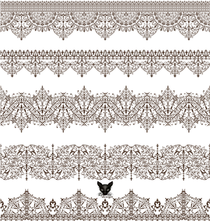 Intricate Lace Patternswith Cat Eyes PNG Image