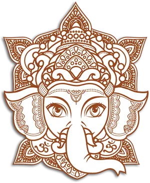 Intricate Lord Ganesh Artwork PNG Image