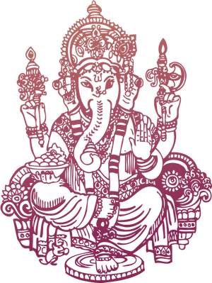 Intricate Lord Ganesha Artwork PNG Image