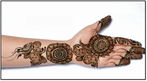 Intricate Mehndi Designon Handand Arm PNG Image