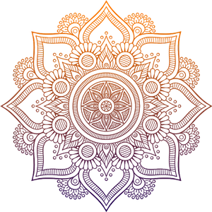 Intricate Orange Rangoli Design PNG Image