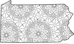 Intricate Pennsylvania Outline Design PNG Image