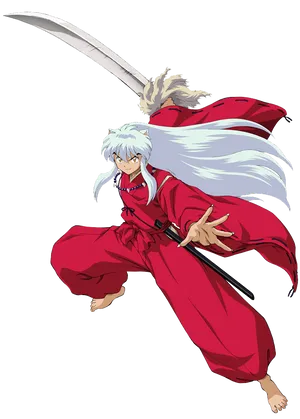 Inuyasha_with_ Tessaiga_ Anime_ Character PNG Image